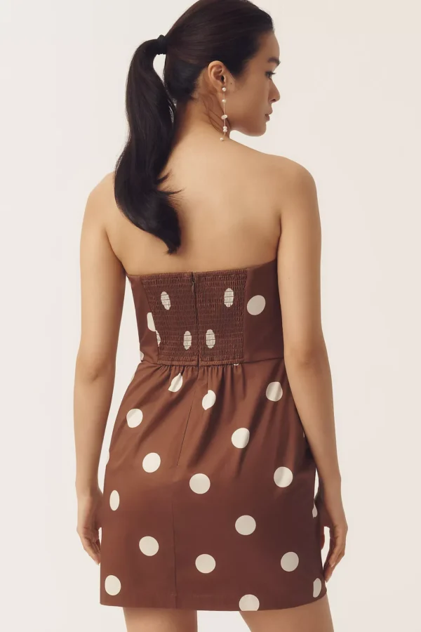 VintageClothStore Strapless Slim Mini Dress with Bow Accent - Image 3