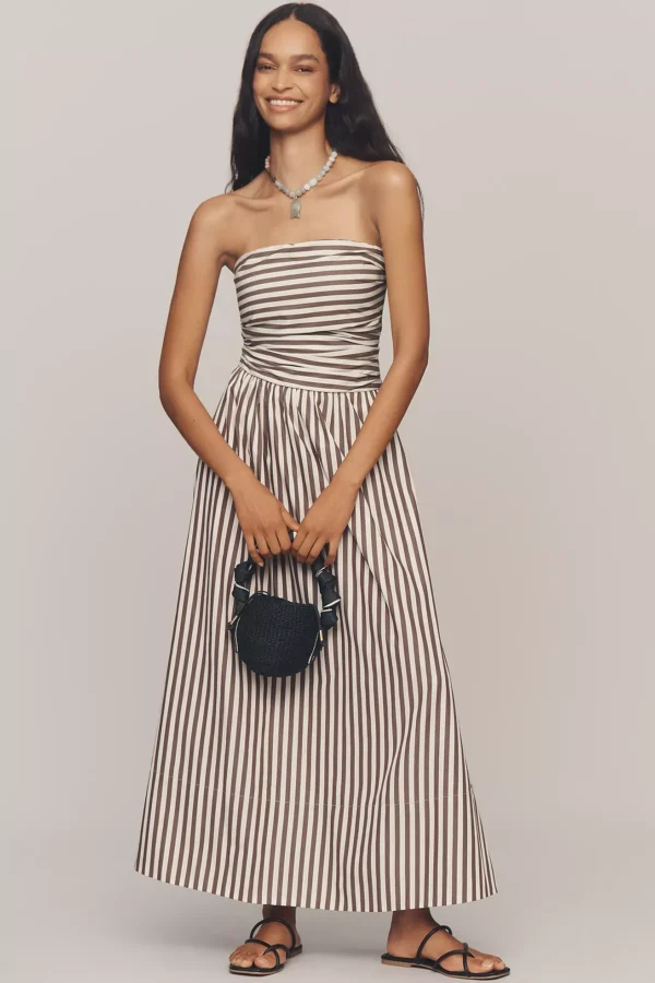VintageClothStore Strapless Vera A-Line Maxi Dress