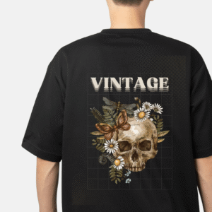 Vintage Botanica Skull – Drop Shoulder Tee