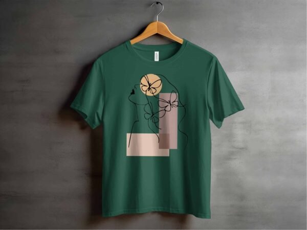 Line Art T-Shirt for Women – Butterfly Muse Design, Minimalist - Image 4