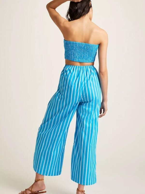 Azure Stripe Bandeau Jumpsuit - Image 2