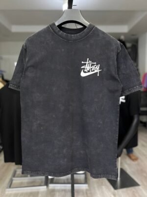 Men’s Vintage Wash Drop Shoulder Graphic Tee - Washed Black