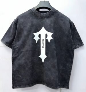 Men’s Vintage Wash Gothic Print Drop Shoulder T-Shirt