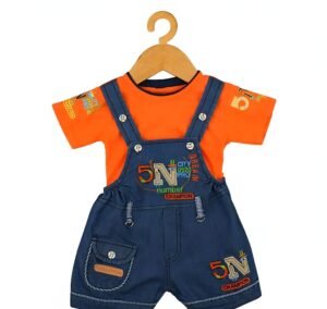 Kids’ 5N Printed Dungaree Shorts Set