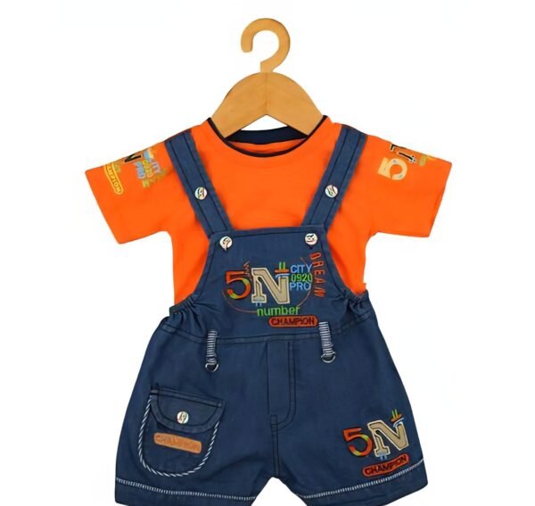 Kids’ 5N Printed Dungaree Shorts Set