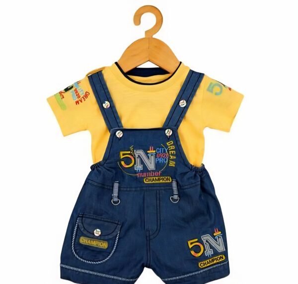 Kids’ 5N Printed Dungaree Shorts Set