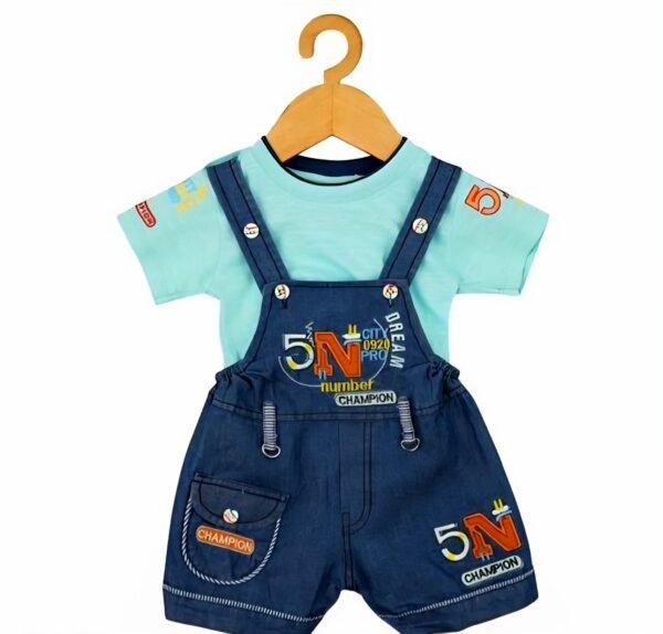 Kids’ 5N Printed Dungaree Shorts Set