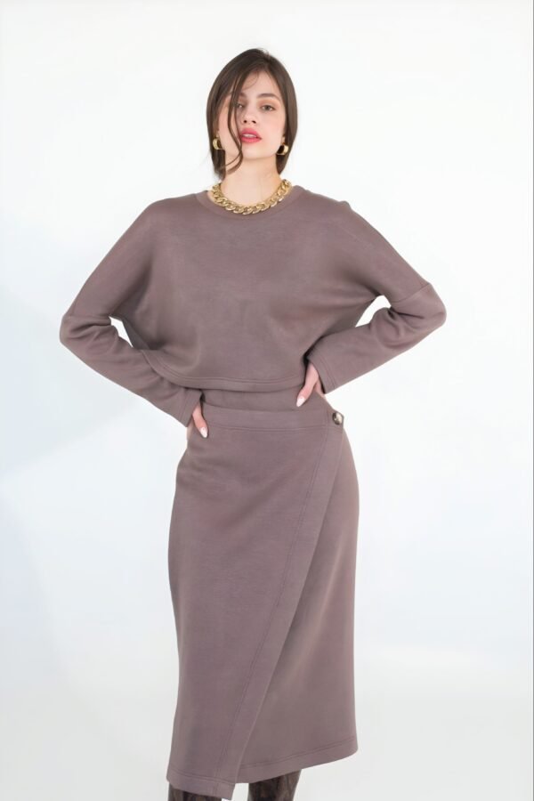 Women’s Asymmetric Wrap Midi Skirt Co-Ord Set