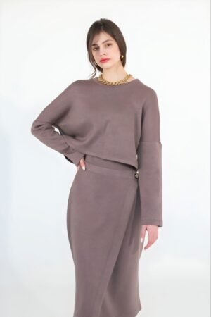 Women’s Asymmetric Wrap Midi Skirt Co-Ord Set
