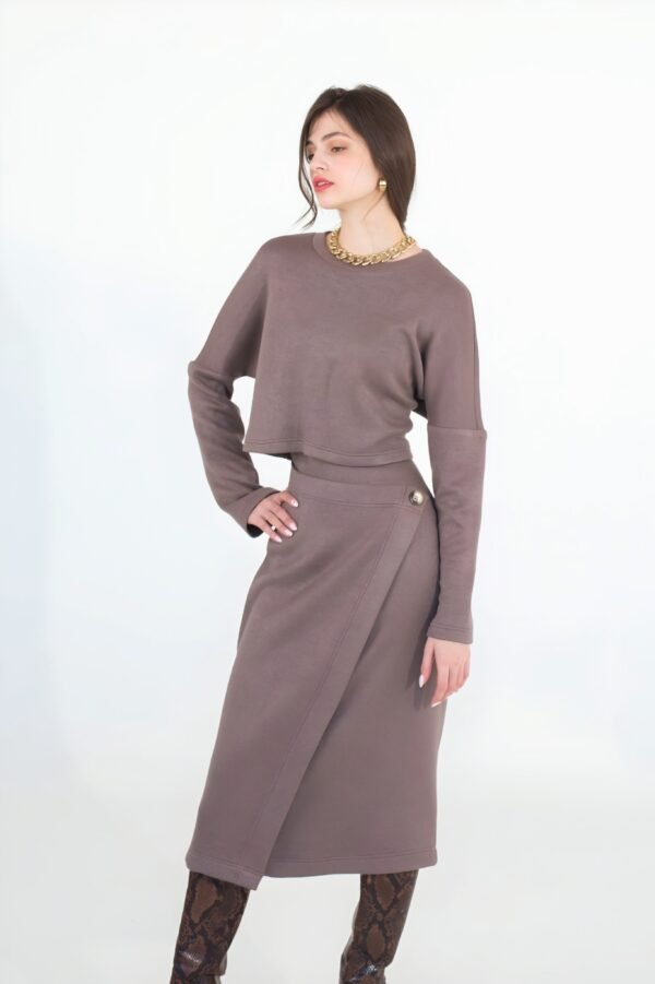 Women’s Asymmetric Wrap Midi Skirt Co-Ord Set